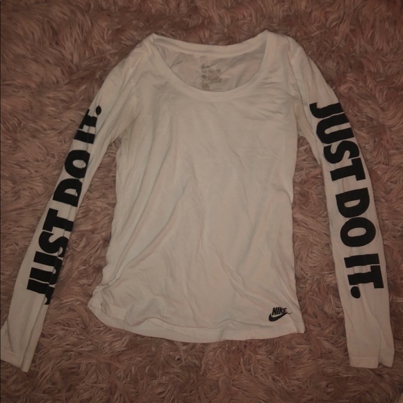 nike just do it white long sleeve - Picture 1 of 3